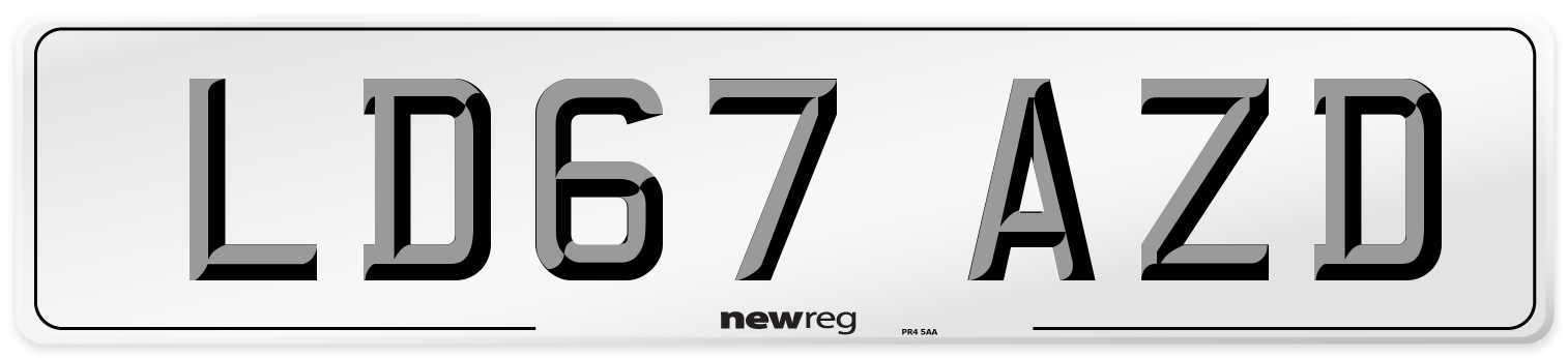 LD67 AZD Number Plate from New Reg